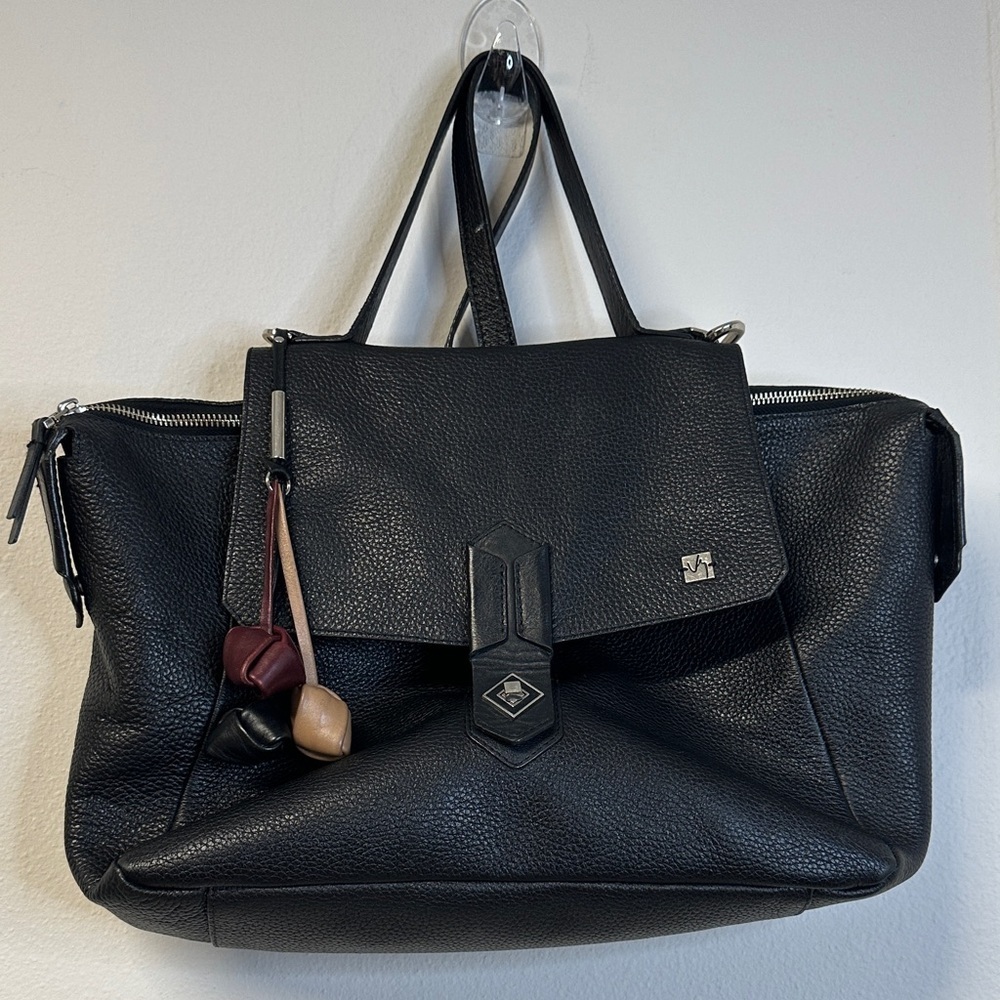 Vélez Genuine Pebble Leather Black Purse with Removable Crossbody Strap EUC - Picture 3 of 9